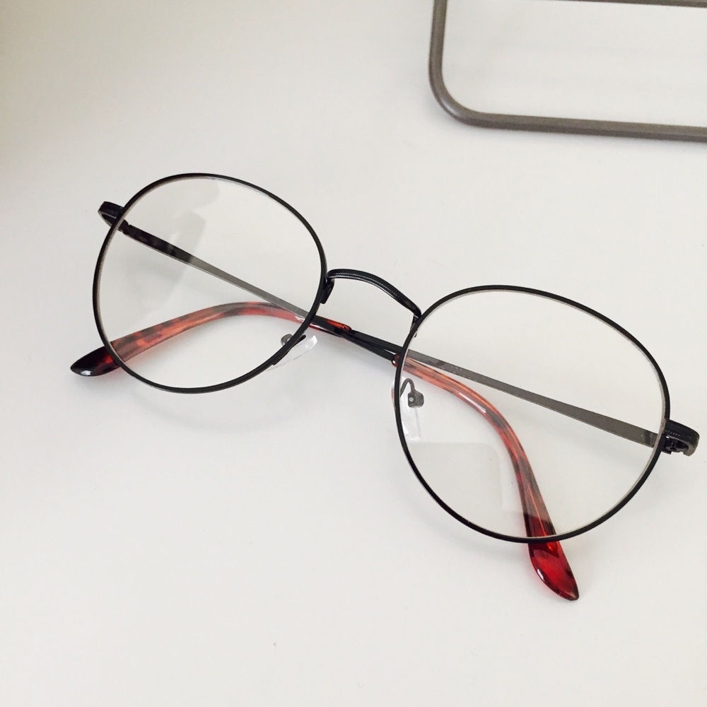 Vintage Round Oval Clear Lens Glasses